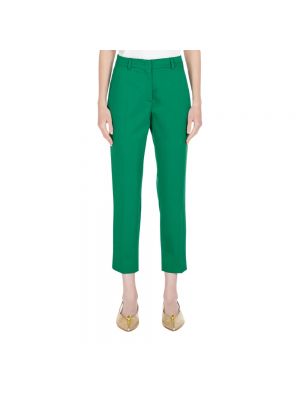Pantalones rectos de raso Max Mara verde