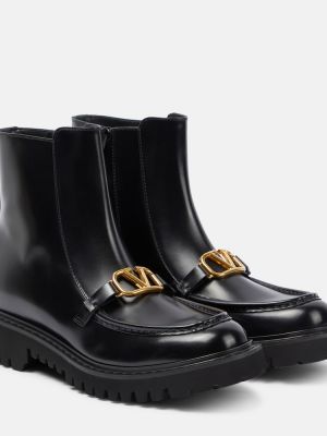 Ankle boots skórzane Valentino Garavani czarne