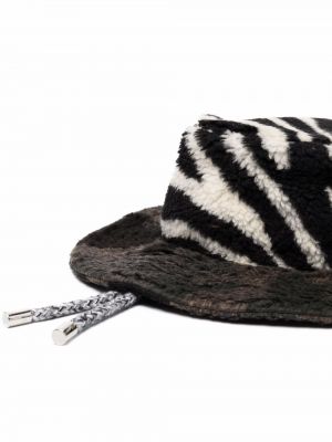 Cepure ar kažokādu ar apdruku ar zebras rakstu Khrisjoy melns