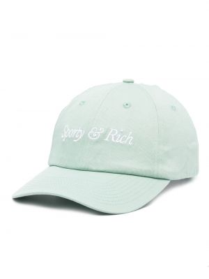 Haftowana czapka z daszkiem bawełniana Sporty And Rich zielona