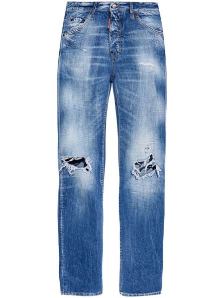 Obnosené džínsy bežného strihu Dsquared2 modrá