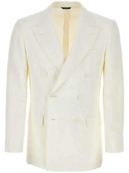 Dobbeltradet blazer Loro Piana hvid