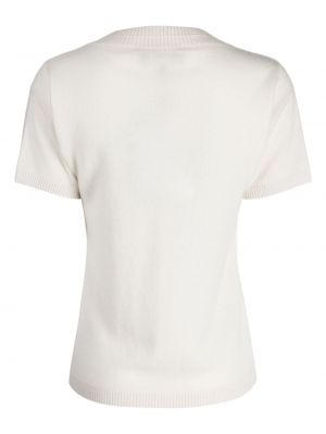 Kašmírové tričko s kulatým výstřihem Paule Ka bílé