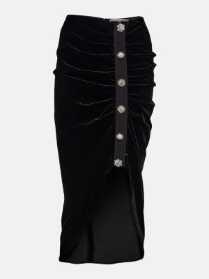 Hedvábné midi sukně Veronica Beard - černá