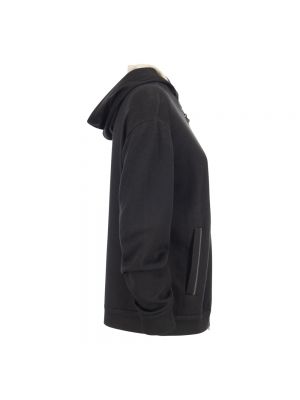 Sudadera con capucha de seda de algodón Brunello Cucinelli negro