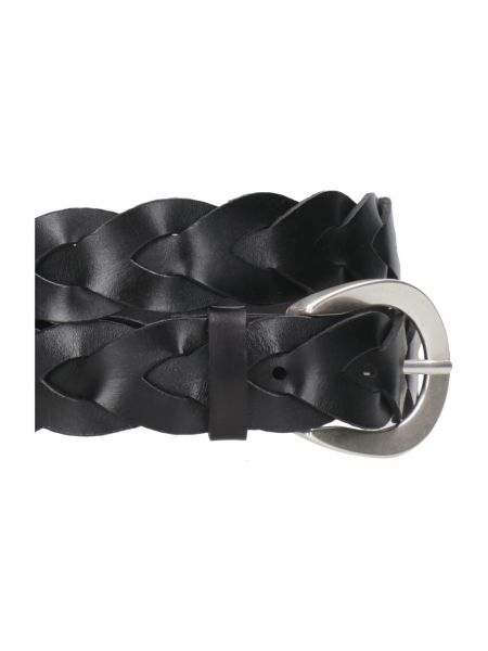 Cinturón de cuero con hebilla con trenzado Orciani negro