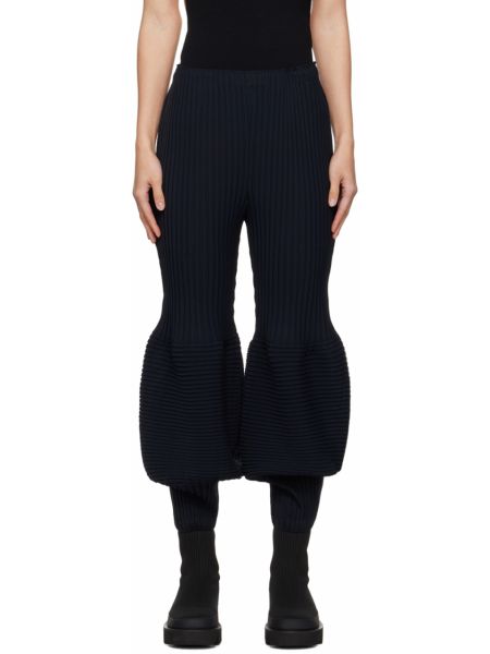 Черные брюки со складками из аэрата Issey Miyake