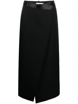 Saténové midi sukně Simkhai černé
