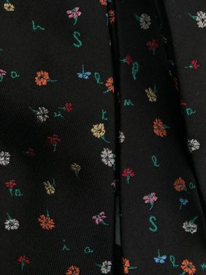 Cravate en soie à fleurs Paul Smith noir