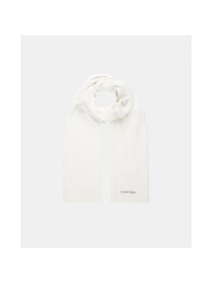 Bufanda de algodón Calvin Klein blanco