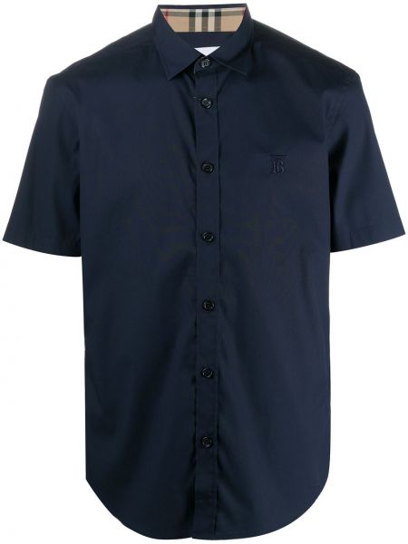 Camisa con bordado Burberry azul