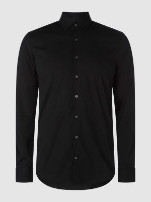 Koszula w jednolitym kolorze slim fit Calvin Klein czarna