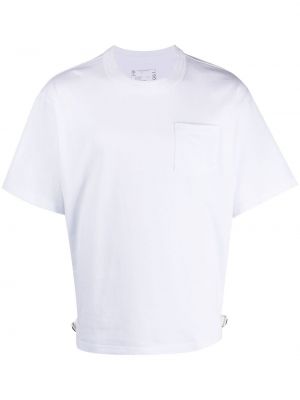 T-shirt en coton avec manches courtes Sacai blanc