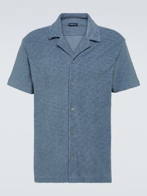 Βαμβακερό πουκάμισο ζακάρ Frescobol Carioca μπλε