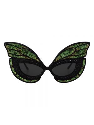 Okulary przeciwsłoneczne z cekinami Dolce And Gabbana zielone