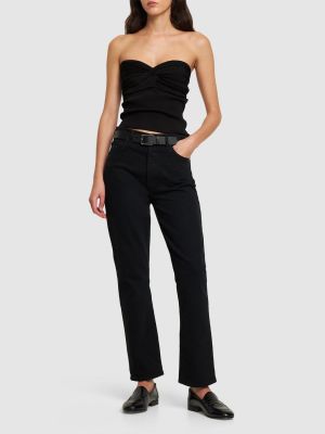 Straight fit džíny s vysokým pasem Goldsign černé