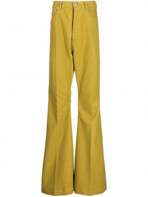Pamučne hlače bootcut Rick Owens žuta