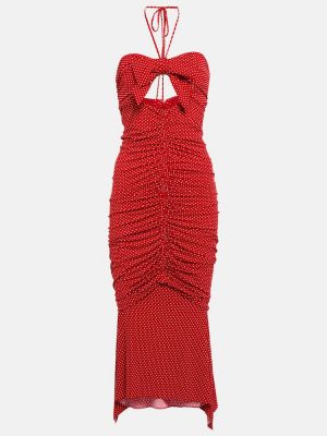 Sukienka midi w grochy Alexandre Vauthier czerwona