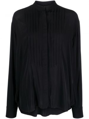 Plisirana bluza iz krep tkanine Isabel Marant črna
