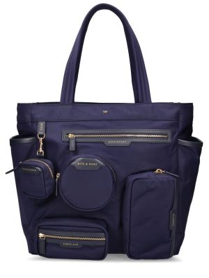 Nakupovalna torba iz najlona Anya Hindmarch modra