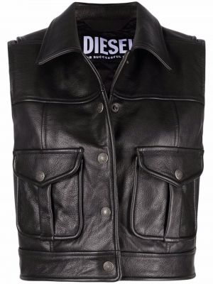 Кожаная жилетка Diesel, черный