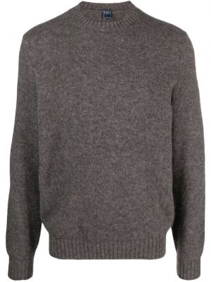 Пуловер с кръгло деколте Fedeli сиво