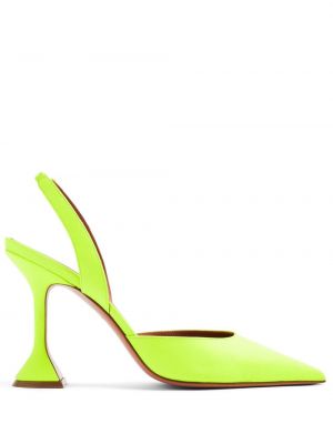 Полуотворени обувки с отворена пета Amina Muaddi зелено