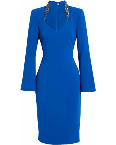 Платье из крепа Badgley Mischka, синее