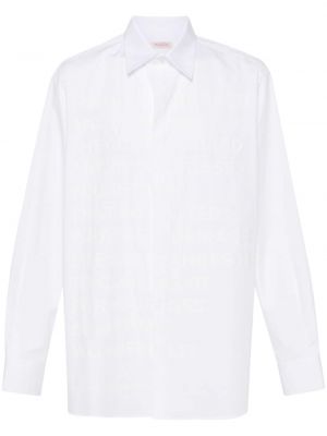 Chemise avec imprimé slogan en coton à imprimé Valentino Garavani blanc