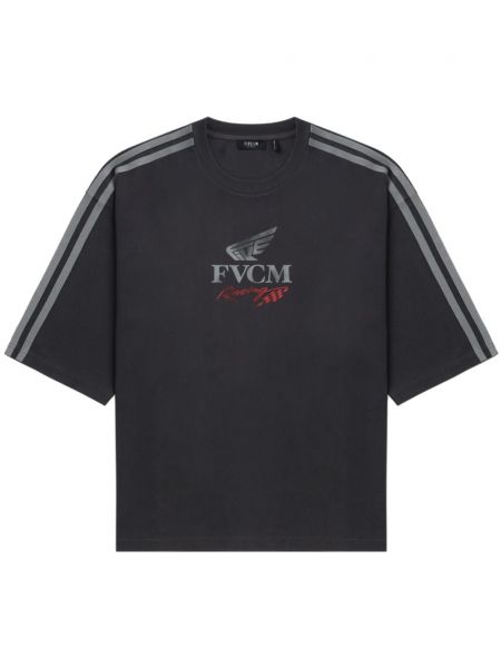 Raštuotas medvilninis marškinėliai Five Cm juoda