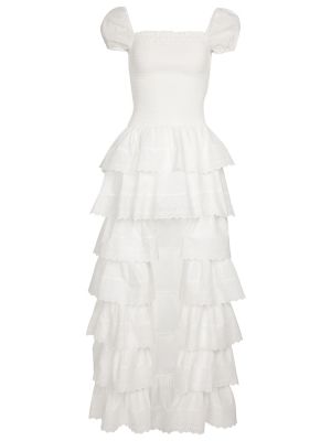 Bílé maxi šaty bavlněné Caroline Constas