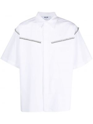 Памучна риза Msgm бяло