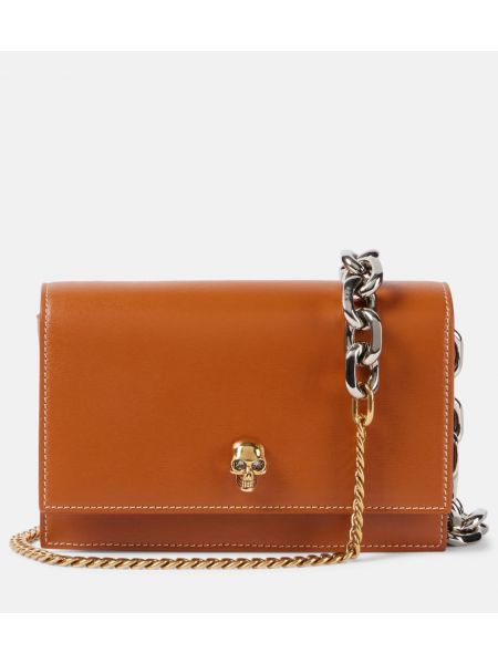 Geanta mini din piele Alexander Mcqueen maro