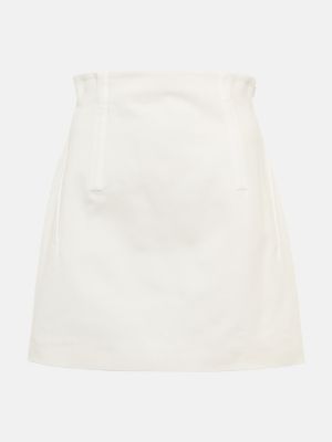 Mini spódniczka bawełniana Prada biała