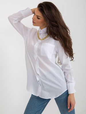 Koszula oversize Fashionhunters biała