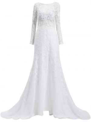 Вечерна рокля бродирана Tadashi Shoji бяло