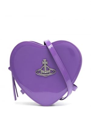 Crossbody torbica z vzorcem srca Vivienne Westwood vijolična