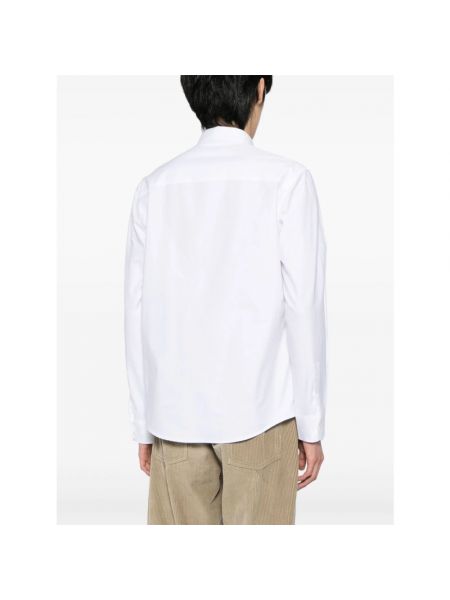 Camisa con bordado de algodón Maison Kitsuné blanco