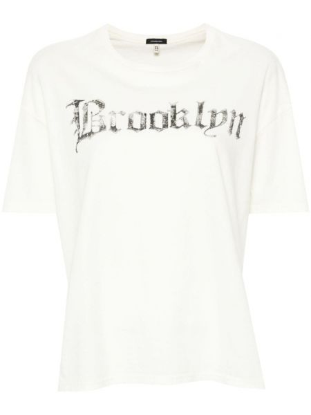 T-shirt aus baumwoll mit print R13 weiß