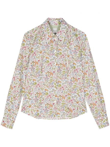 Bombažna srajca s cvetličnim vzorcem s potiskom Paul Smith bela