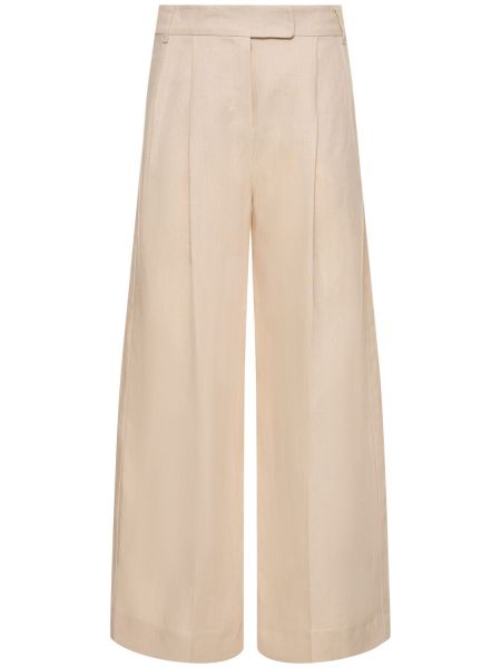 Pantalones de lino bootcut 's Max Mara beige