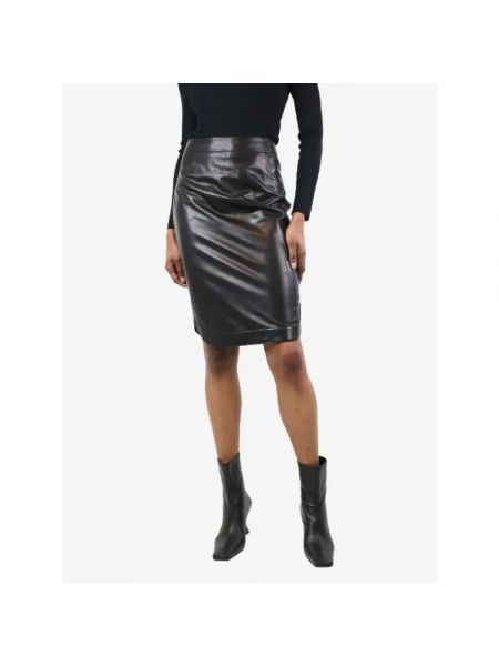 Falda de cuero Givenchy Pre-owned negro