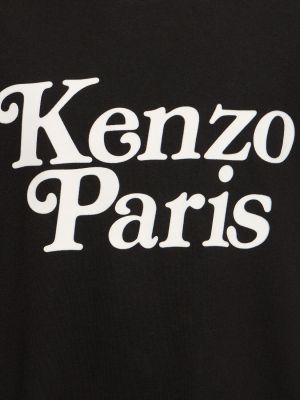 Tricou din bumbac din jerseu Kenzo Paris alb