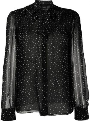 Pikčasta svilena bluza Giambattista Valli črna