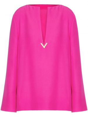 Jedwabna bluzka Valentino Garavani różowa