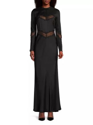Атласное длинное платье Bec & Bridge черное