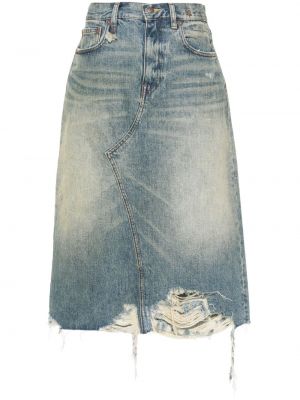 Roztrhaná džínsová sukňa R13 modrá
