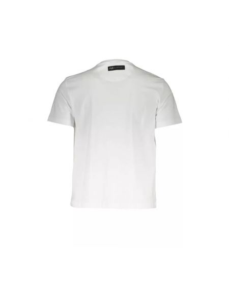 Camiseta deportiva de algodón con estampado manga corta Plein Sport blanco