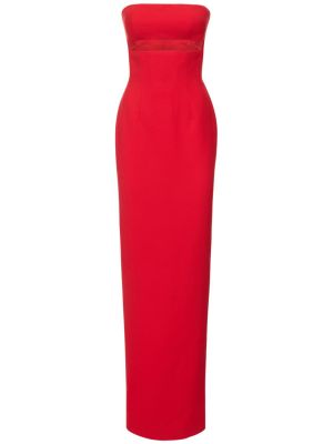 Krepové dlouhé šaty Mônot červené
