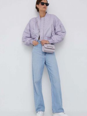 Kurtka jeansowa Calvin Klein Jeans fioletowa